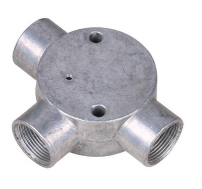 BS Threaded Three Way Junction Box , Weatherproof Metal Conduit Box 1/2 3/4