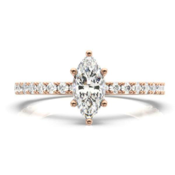 Marquise веса кольца золота 2CT d VS1 18K Роза отрезал для захвата