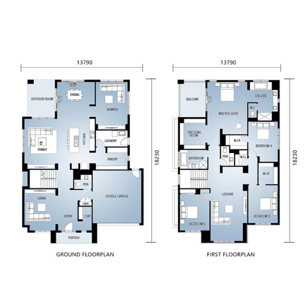 Maison préfabriquée de luxe entièrement assemblée Villa Maison mobile double large 4 chambres