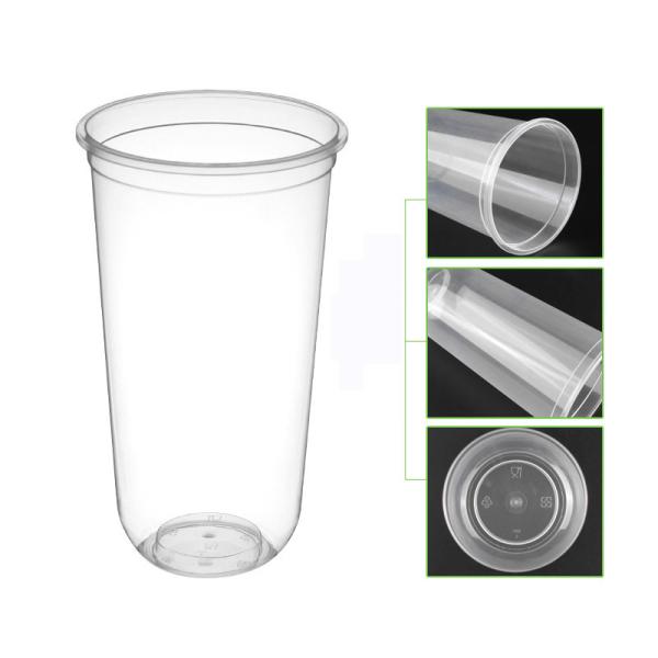 700ml PP U Shape cup Clear Disposable Plastic cup Boba Bubble Milk Tea Cold Drinking Cup