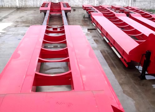 10м Гидравлический мобильный трейлер Телескопический низкий кровать полугрузовой трейлер с 12R22.5 шины