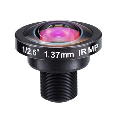 1/2.5" 1.37mm 5Megapixel S-mount M12 Mount 183degree IR Fisheye Lens, 5MP