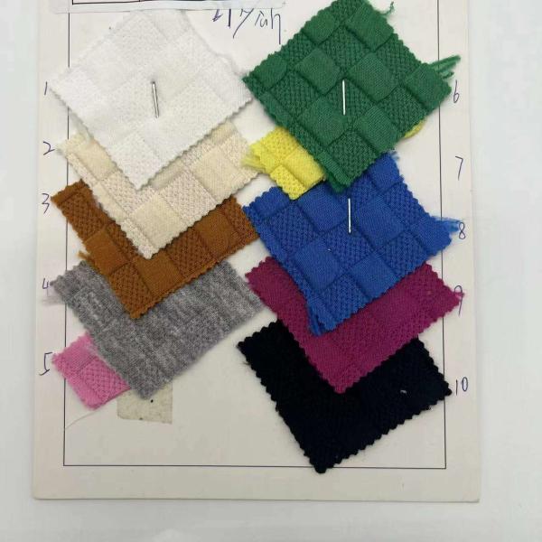 Ready Stock Cable Jacquard Knit Fabric Material 98%P 2%Sp 160cm 360gsm C13-094