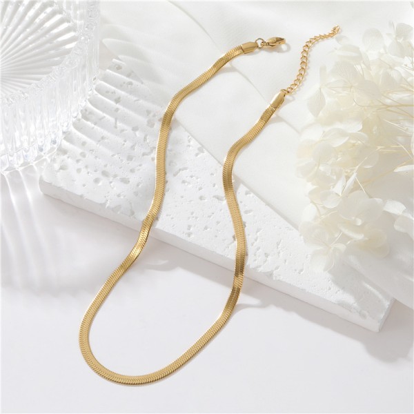 Hot Selling Stainless Steel Chain Vacuum Plated Snake Bone Necklace  Fashionable Necklace Stackable Necklace for Men and Women