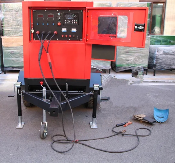 Mobile 15kva AC Electric Motor Generator DC 400Amp Diesel Electric Welding Unit