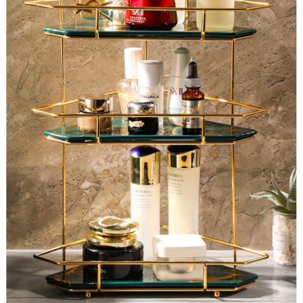 Stainless Steel 3 Tier Triangle Storage Rack , 3KG Cosmetics Storage Rack