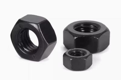 M12 M20 Ferro de carbono Nozes hexagonais Grau 8.8 Nozes metálicas de acabamento preto Classe 8.8