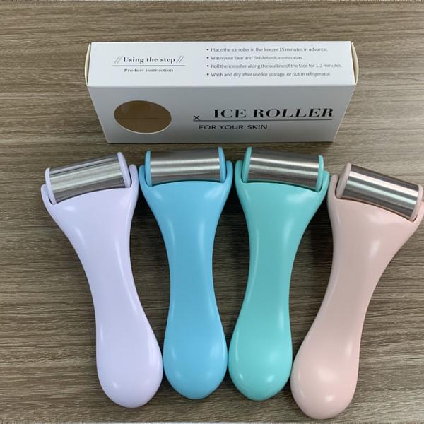 Pink/Green/White Frame Color Stainless Steel Facial Ice Roller for Face Massager