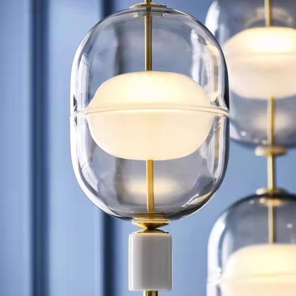 JYLINGHTING Nordic Creative Design Glass Pendant Light Postmodern Style Rectangle Square-shaped for Cafe Exhibition Hall E26 Modern Pendant Light