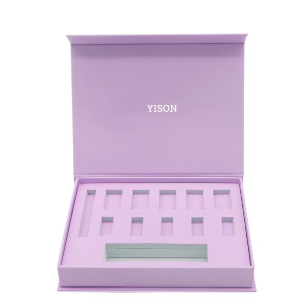 Recycled Paper Nails Packaging Box With Bag , Gift Press On Nail Packaging Box