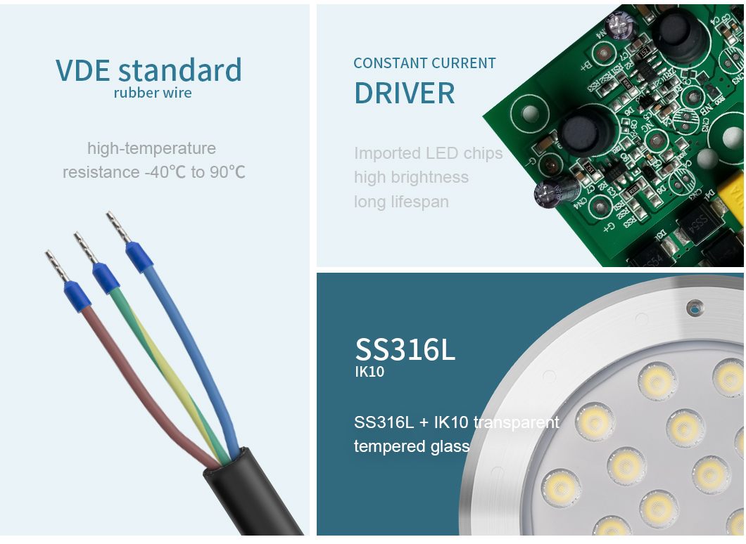 лампа приведенная водоустойчивое SMD3535 шипа КРИ 18W IP68 однокрасочная