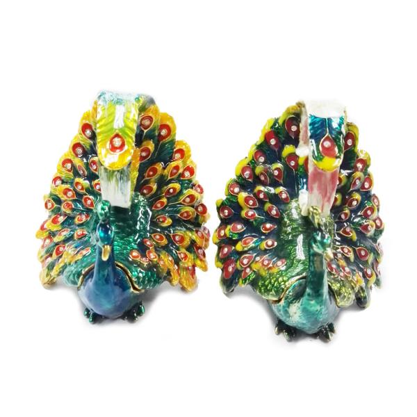 Double Love Birds Pewter Trinket Box Peacock Trinket Box Wedding Gift