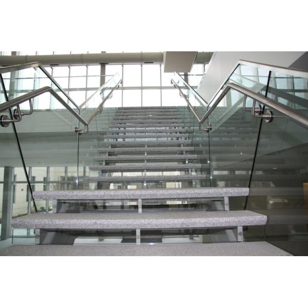 Glass Mount Bracket for Stainless Steel Staircase Railing with Glass