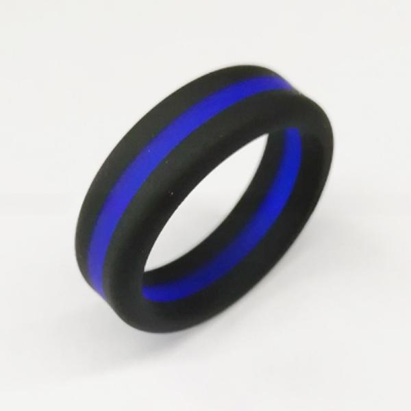 Party 8mm Mens Silicone Wedding Band Flat Edges Two Tone Multi Colors