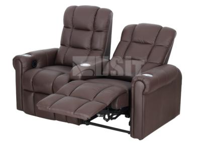 Custom Anti Slip Electric Recliner Sofa Theater VIP Seating With Silver Cup Holder