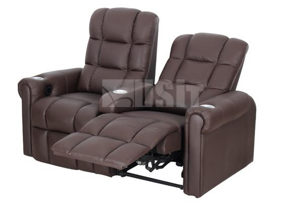 Assento bonde do VIP do teatro do sofá do Recliner do anti deslizamento feito sob encomenda com o suporte de copo de prata
