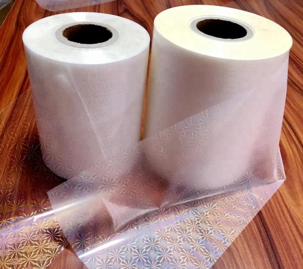 Transparent Self Adhesive BOPP Holographic Transfer Film Moisture Proof For Packaging