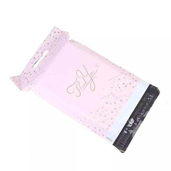 Печать повторно использовала пластиковую поли одежду мешков почтоотправителя упаковывая сумку курьера с ручкой