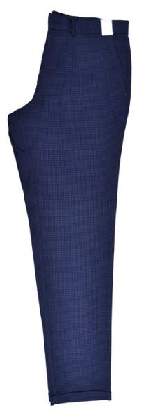 Stylish Navy Check Men Mens Slim Fit Suit Trousers  Zip Off Long Pants Mancasual