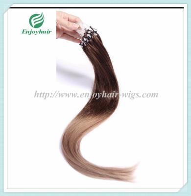 Micro ring loop hair extensions 16-26L brazilian remy hair T4/10# color hair