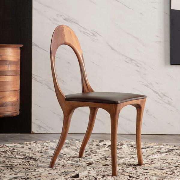 Modern Leather Upholstered Dining Room Chairs Round Back Color Optional