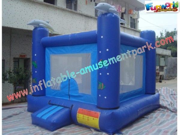 Small Dolphin Commercial Bouncy Castles , Inflatable Jumping House