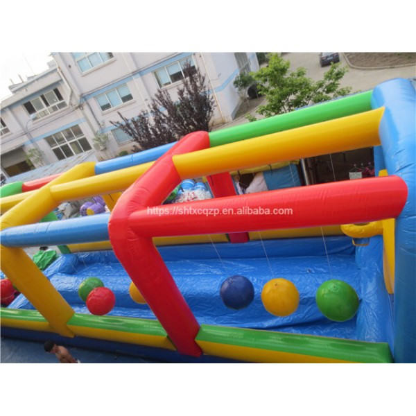 China Factory Outdoor Inflatable Interactive Adult Sport Game with Ball Fun Sports Bouncer Mat Inflatable Obstacle Course
