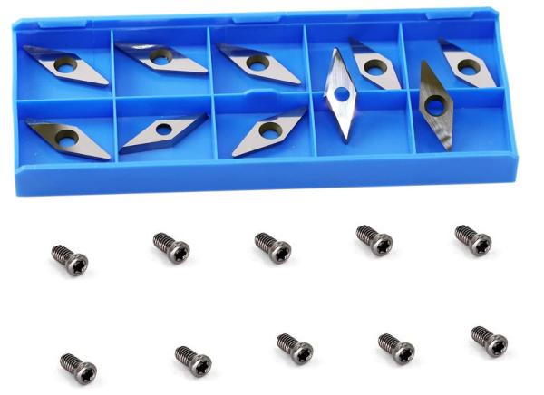 10PCS Insertos de carburo de diamante para detalhistas Ferramentas de torção de madeira