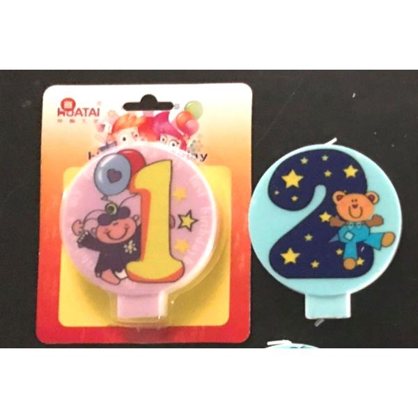 Cute Round Shape Number Printable Birthday Candles For Cake Decorating No Smoking