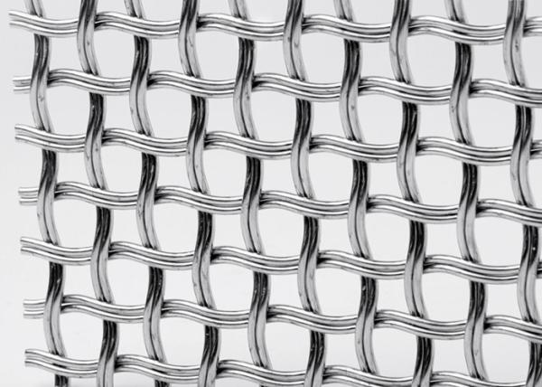 Malha frisada dobro de Mesh For Architectural Woven Wire da decoração de aço inoxidável das fachadas