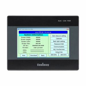 Coolmay 4.3 Inch HMI PLC All In One Programmable Logic Controller with 12DI/12DO 4AI/2AO and Temperature Humidity Control