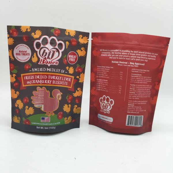 stand up foil pet food pouch for wet cat food packaging , food bag printing