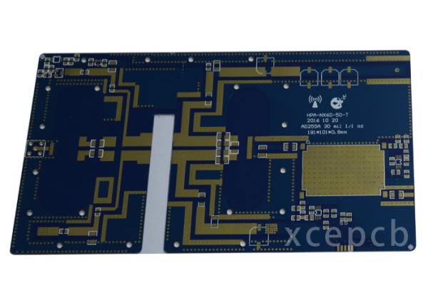 Rogers 4003 And FR4 PCB Board Blue Soldermask White Silkscreen 4 Layer Immersion Gold Board