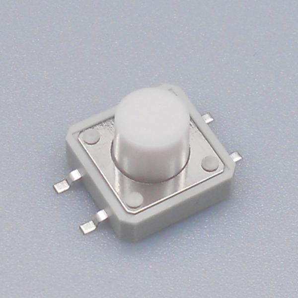Yellow Square Button SMD Tactile Switch , Surface Mount Push Switch Copper Terminal