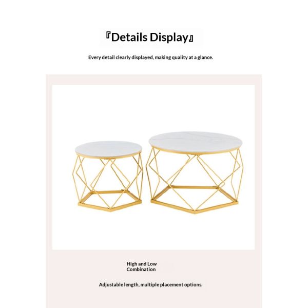 Minimalist Modern Light Luxury Small-sized Household Round Coffee Table Living Room Balcony Sofa Side Table Corner Table