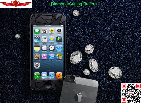 New Diamond Cutting Pattern Screen Protector For Iphone 5 High Definition With Gift Box