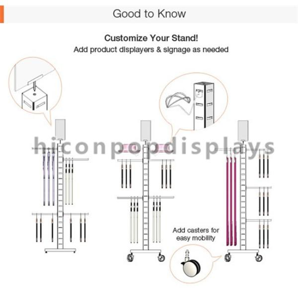 Garment Store Pop Merchandise Displays Floor Metal Wood Clothing Rack For Sale