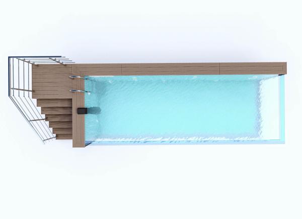 Designer Shipping Container Pools Acrylic Swimming Pool With Transparent Design