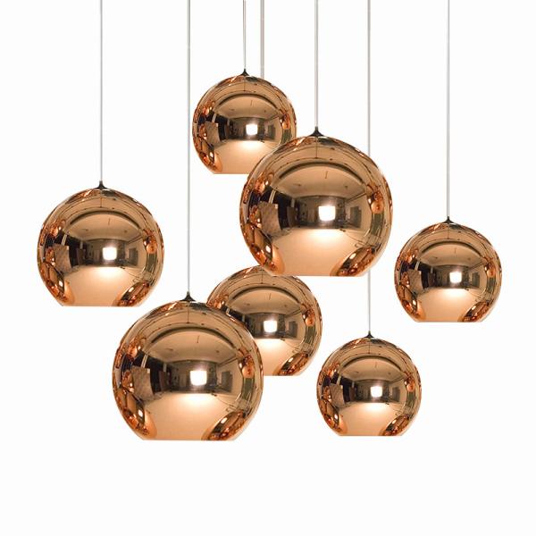 Silver gold copper Color Glass Globe Pendant Light for indoor home Kitchen Decoration (WH-GP-01)