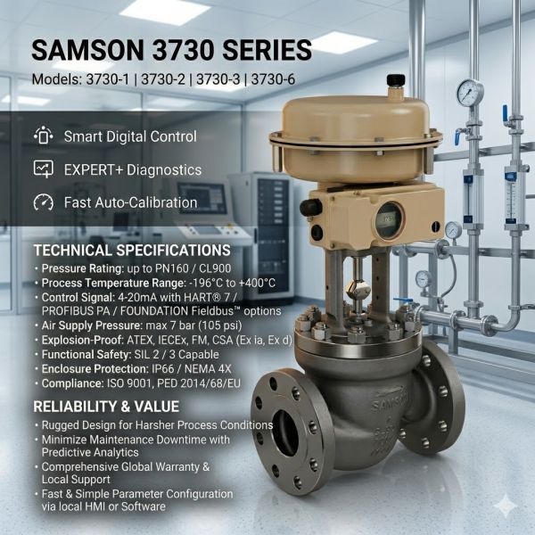 NEW SAMSON 3730 Smart Valve Positioner 3730-3 3730-4 Positioner 3277 Pneumatic Actuator Samson Control Valve Original Supplier

