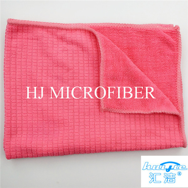 Microfiber Cleaning Cloth Towel Weft Knitted Cloth For Kitchen Red Color 16