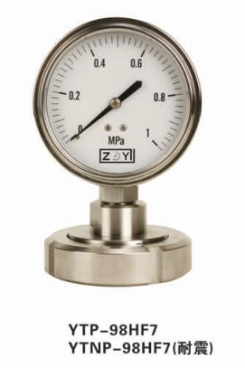 10 Bar Gas Cylinder Pressure Gauge Stainless Steel Hygienic Diaphragm