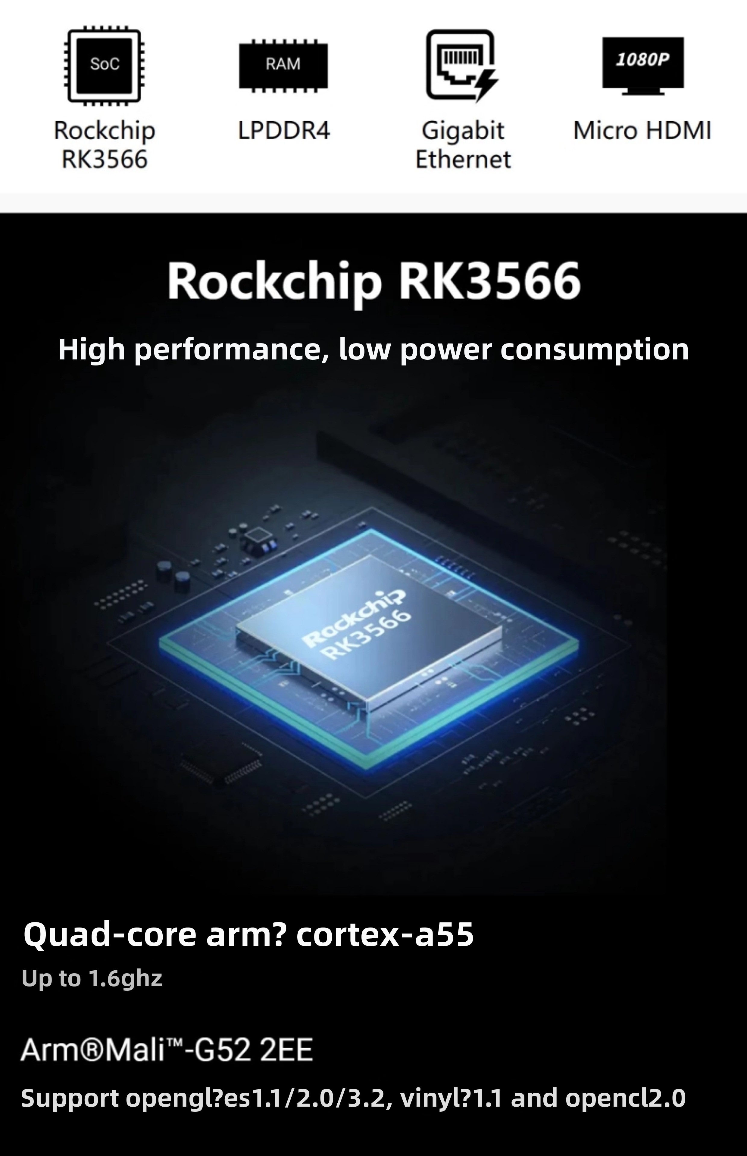 Radxa Zero 3E Single-Board Computer RK3566 Quad-Core CPU Development Board for GPU Racing Drones Accessories Supports Drone