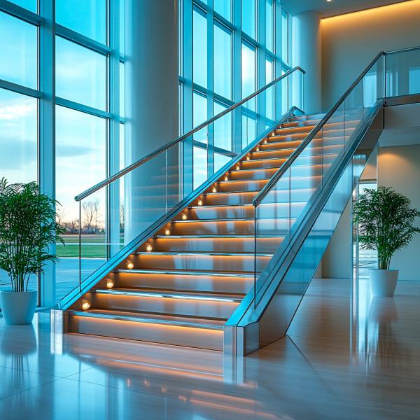 Manobras fortes de aço inoxidável com espessura lateral de aço de 12 mm para corrimões de vidro