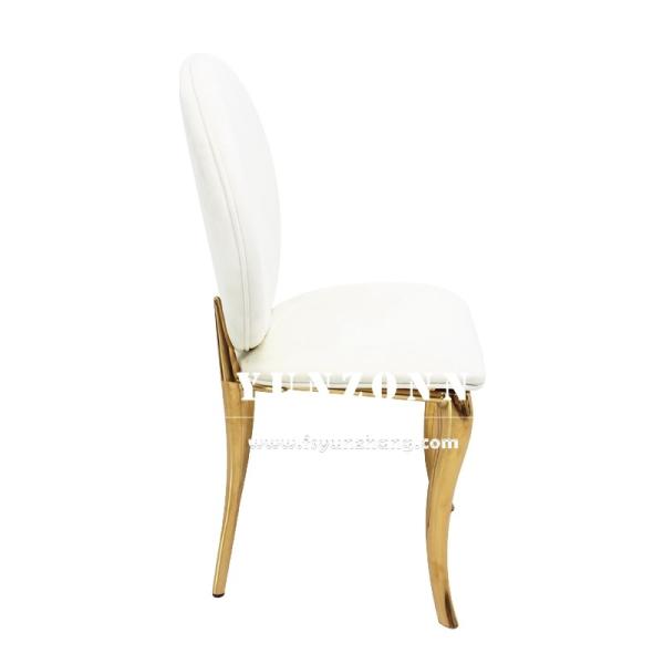 High-End Hotels Banquet Chair Gold Wedding Party Stainless Steel Living Room White Velvet Dining Chair