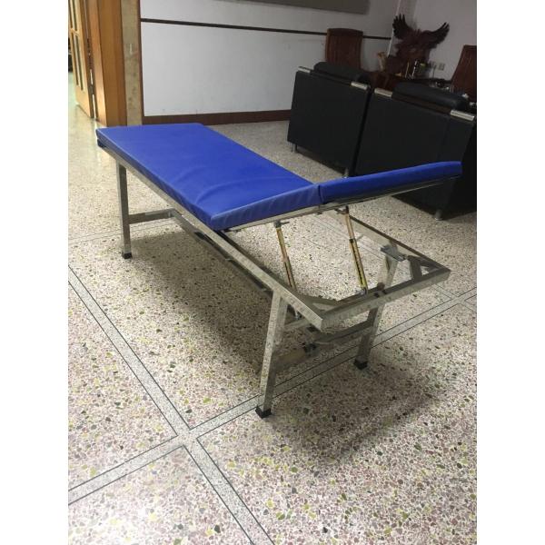 Lit de repos d'hôpital réglable pour patients en acier inoxydable avec matelas en cuir PU et dossier