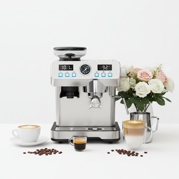 Commercial Semi Auto Espresso Machine 20Bar Stainless Steel for Home Hotel