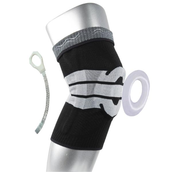 Silicon Pad Professional Sport Knee Brace Breathable and Red for Running Work out