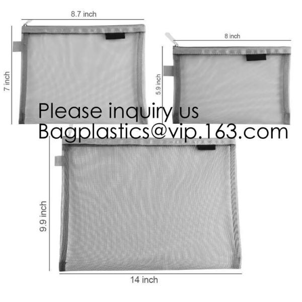 lack Mesh Makeup Bag See Through Zipper Pouch Travel Cosmetic and Toiletries Organizer Bags Pack, bagease, bagplastics
