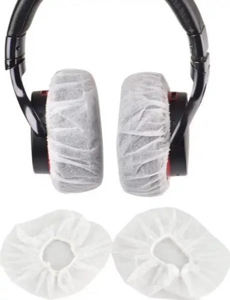 Non Woven Earphone Cover Black / White /Blue Nonwoven Disposable Hygienic Headphone Cover One Time Use Sanitary Ear